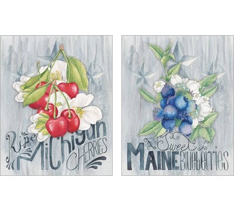 American Berries 2 Piece Art Print Set by Wild Apple Portfolio