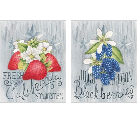 American Berries 2 Piece Art Print Set by Wild Apple Portfolio