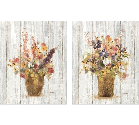 Wild Flowers in Vase 2 Piece Art Print Set by Cheri Blum