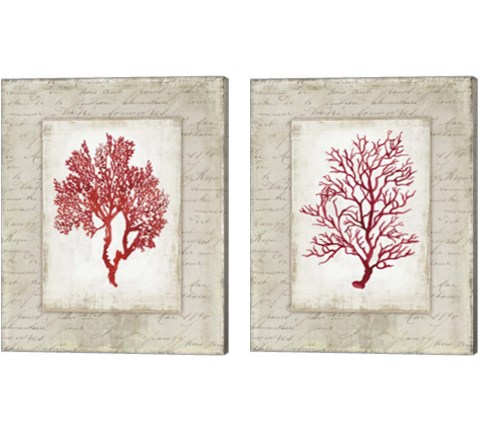 Red Coral 2 Piece Canvas Print Set by Aimee Wilson
