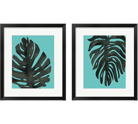 Tropical Palm Turquoise 2 Piece Framed Art Print Set by Wild Apple Portfolio