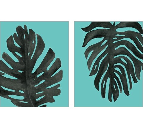 Tropical Palm Turquoise 2 Piece Art Print Set by Wild Apple Portfolio