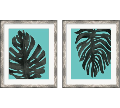 Tropical Palm Turquoise 2 Piece Framed Art Print Set by Wild Apple Portfolio
