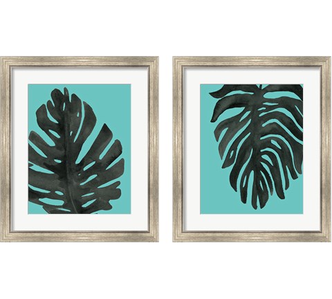 Tropical Palm Turquoise 2 Piece Framed Art Print Set by Wild Apple Portfolio