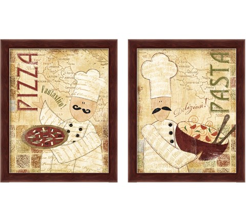 Pizza & Pasta 2 Piece Framed Art Print Set by Veronique