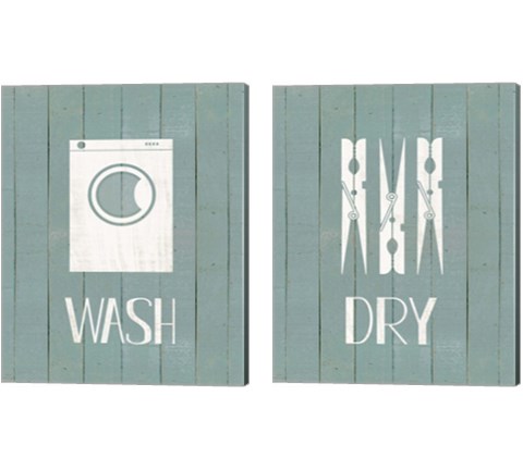 Wash House Laundry 2 Piece Canvas Print Set by Jo Moulton