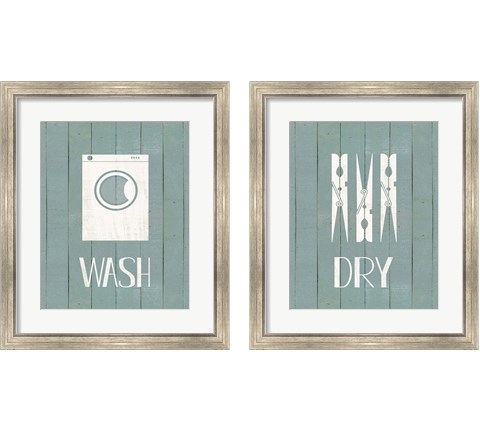 Wash House Laundry 2 Piece Framed Art Print Set by Jo Moulton