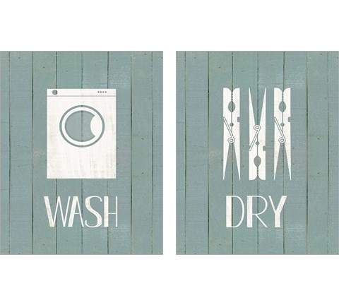 Wash House Laundry 2 Piece Art Print Set by Jo Moulton