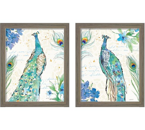 Peacock Garden 2 Piece Framed Art Print Set by Anne Tavoletti