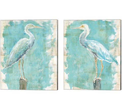 Coastal Egret 2 Piece Canvas Print Set by Sue Schlabach