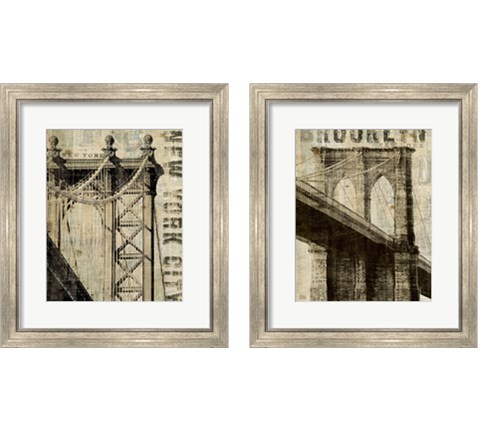 Vintage NY 2 Piece Framed Art Print Set by Michael Mullan