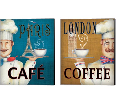 Worlds Best Chef  2 Piece Canvas Print Set by Daphne Brissonnet