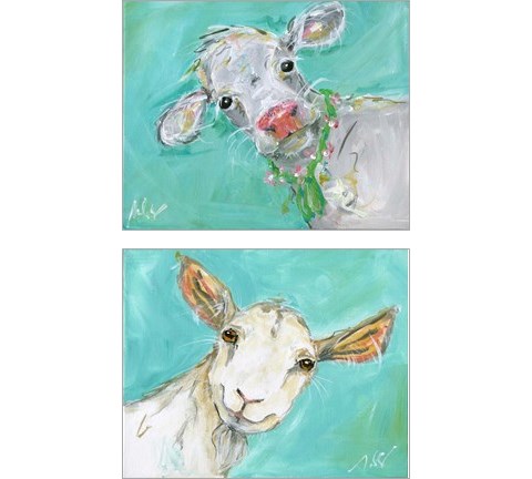 Farm Animal 2 Piece Art Print Set by Molly Susan Strong