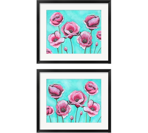 Pink Poppies 2 Piece Framed Art Print Set by Elizabeth Tyndall