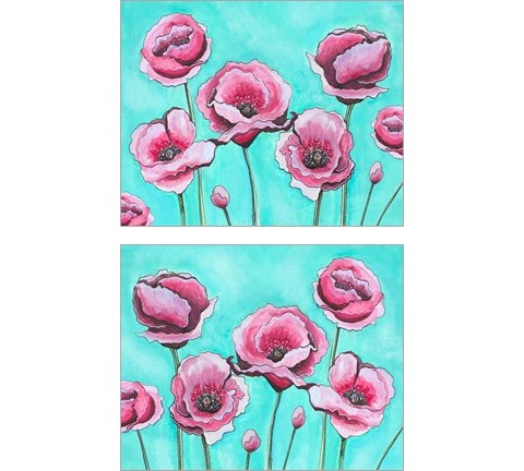 Pink Poppies 2 Piece Art Print Set by Elizabeth Tyndall