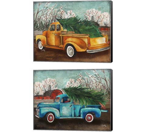 Yellow Truck and Tree 2 Piece Canvas Print Set by Elizabeth Medley