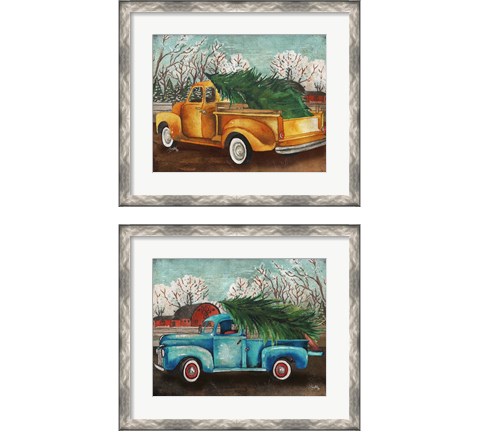 Yellow Truck and Tree 2 Piece Framed Art Print Set by Elizabeth Medley