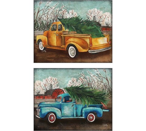Yellow Truck and Tree 2 Piece Art Print Set by Elizabeth Medley