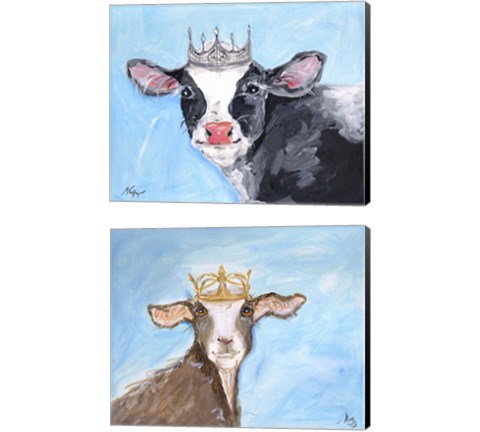 Queen Cow & Goat 2 Piece Canvas Print Set by Molly Susan Strong