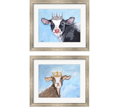 Queen Cow & Goat 2 Piece Framed Art Print Set by Molly Susan Strong