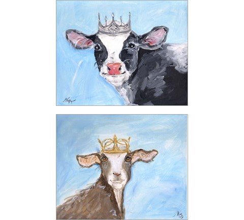 Queen Cow & Goat 2 Piece Art Print Set by Molly Susan Strong
