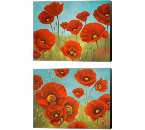 Field of Poppies 2 Piece Canvas Print Set by Vivien Rhyan