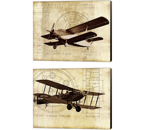 Flight Plans 2 Piece Canvas Print Set by Michael Marcon