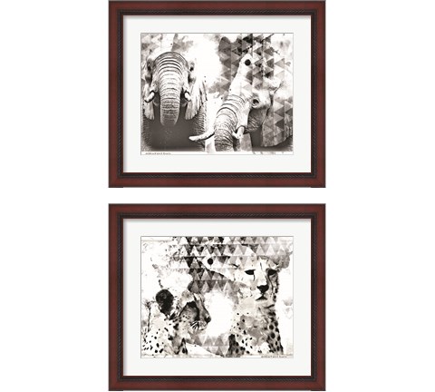 Modern Black & White Safari Animal 2 Piece Framed Art Print Set by Bluebird Barn