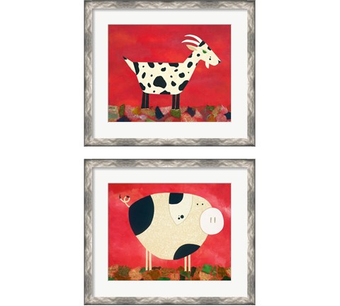 Goat & Pid 2 Piece Framed Art Print Set by Casey Craig