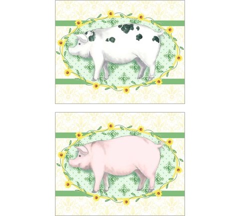 Piggy Wiggy 2 Piece Art Print Set by Andi Metz