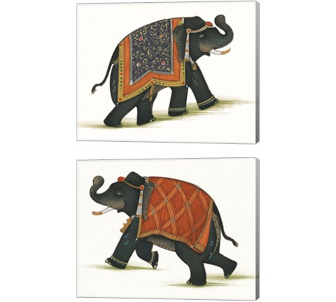India Elephant 2 Piece Canvas Print Set by Wild Apple Portfolio