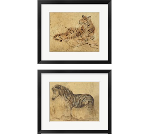 Global Safari Animal 2 Piece Framed Art Print Set by Cheri Blum