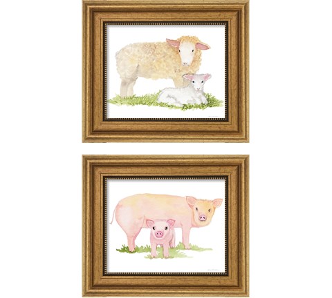 Life on the Farm Animal Element 2 Piece Framed Art Print Set by Kathleen Parr McKenna