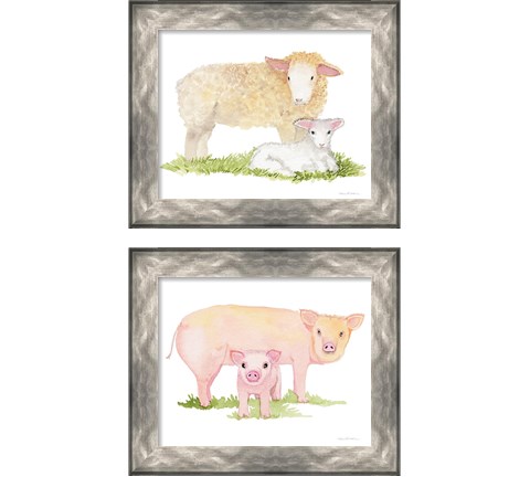Life on the Farm Animal Element 2 Piece Framed Art Print Set by Kathleen Parr McKenna