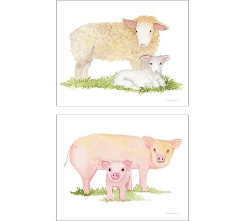 Life on the Farm Animal Element 2 Piece Art Print Set by Kathleen Parr McKenna