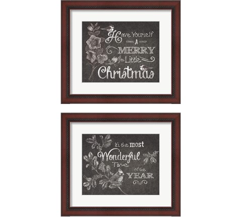 Chalkboard Christmas Sayings 2 Piece Framed Art Print Set by Beth Grove
