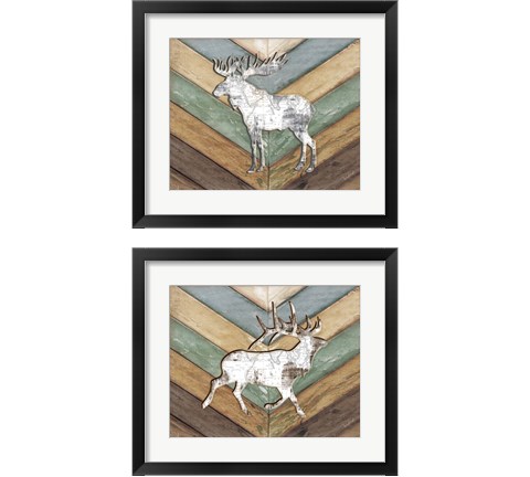 Lodge Forest Animal 2 Piece Framed Art Print Set by Jennifer Pugh