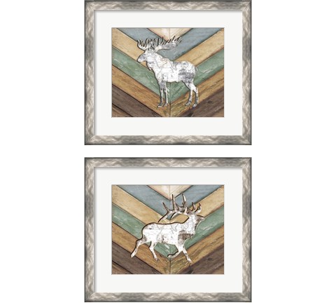 Lodge Forest Animal 2 Piece Framed Art Print Set by Jennifer Pugh