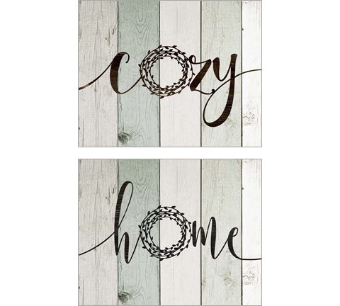 Rustic Wreath 2 Piece Art Print Set by Jo Moulton