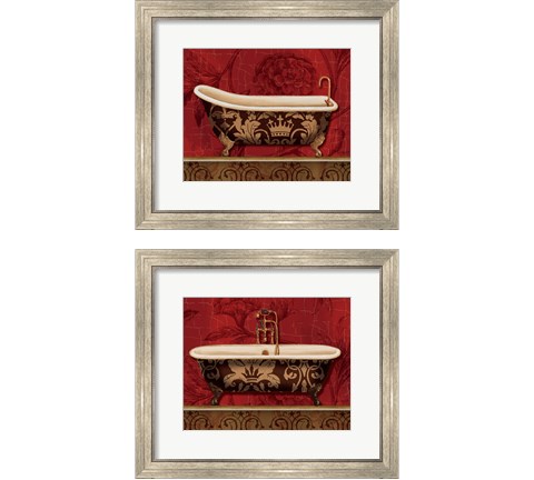 Royal Red Bath 2 Piece Framed Art Print Set by Lisa Audit