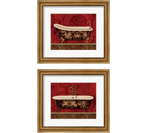 Royal Red Bath 2 Piece Framed Art Print Set by Lisa Audit
