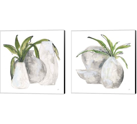 Three Vases 2 Piece Canvas Print Set by Chris Paschke