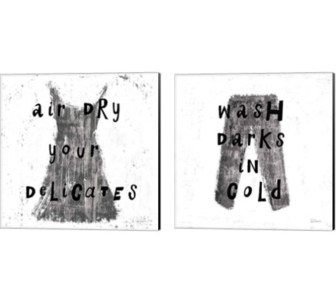 Laundry Rules 2 Piece Canvas Print Set by Sue Schlabach