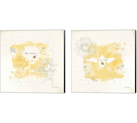 Bee and Bee 2 Piece Canvas Print Set by Katie Pertiet