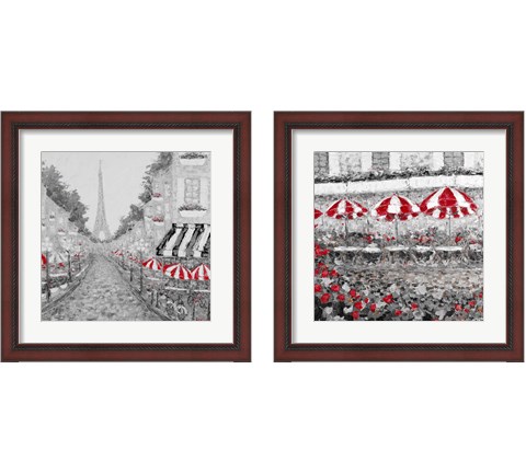 Splash Of Red In Paris 2 Piece Framed Art Print Set by Ann Marie Coolick