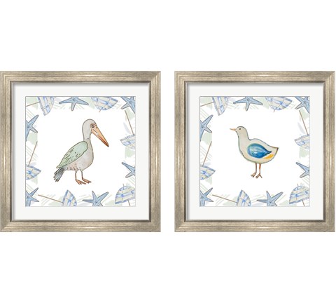 Birds On The Beach 2 Piece Framed Art Print Set by Ani Del Sol