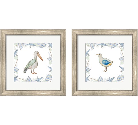 Birds On The Beach 2 Piece Framed Art Print Set by Ani Del Sol