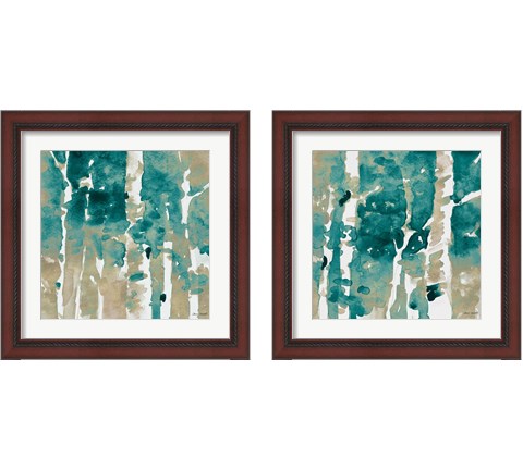 Up To The Teal Northern Skies 2 Piece Framed Art Print Set by Lanie Loreth