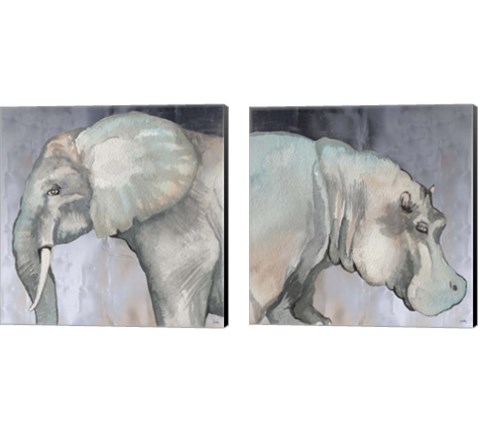 Safari Animal 2 Piece Canvas Print Set by Elizabeth Medley