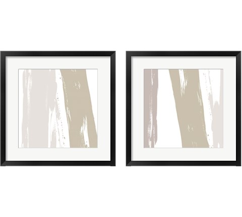 Gray Strokes 2 Piece Framed Art Print Set by Megan Morris